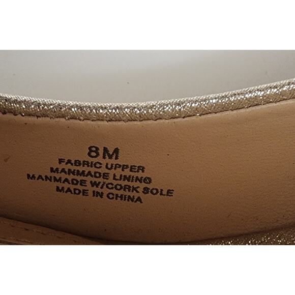 Alex Marie Beaded Peep-Toe Stiletto Heel Pump Metallic Gold Shoes Size 8M - Picture 9 of 9